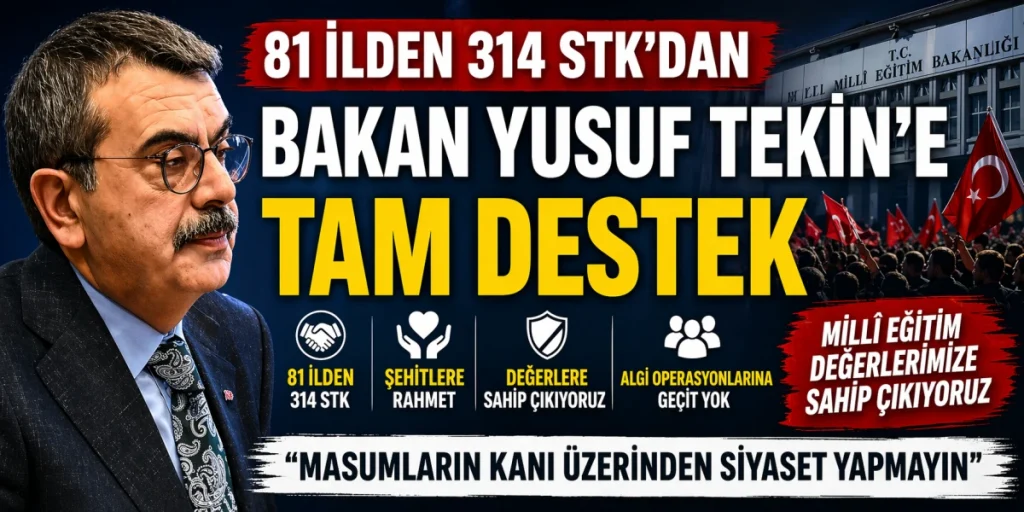 81 İLDEN 314 STK’DAN BAKAN YUSUF TEKİN’E DESTEK AÇIKLAMASI – HDH Medya